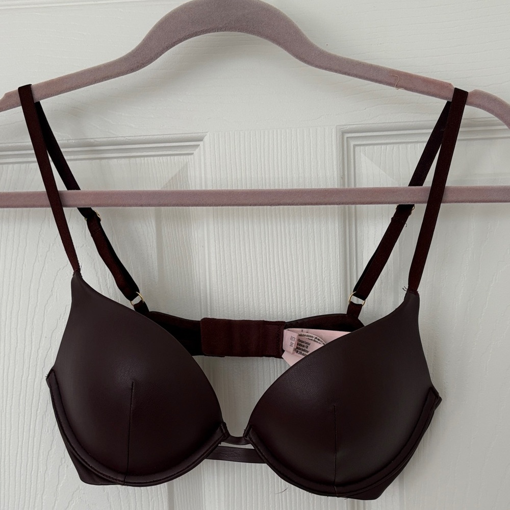 Victoria's Secret Deep Brown Bra vegan leather